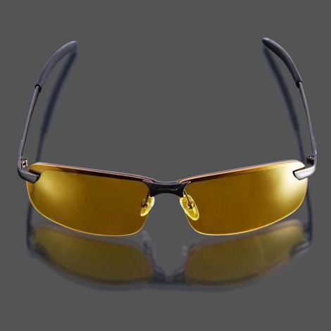 Lunette Vision Nocturne Nuit Verre Jaune Anti Éblouissement Améliore la Conduite de Jour comme de Nuit HB052 (1/4)