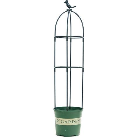 Obélisque de jardin de 1,9 m (6,2 pi) pour plantes grimpantes, métal antirouille, pour l'intérieur et l'extérieur (1/5)