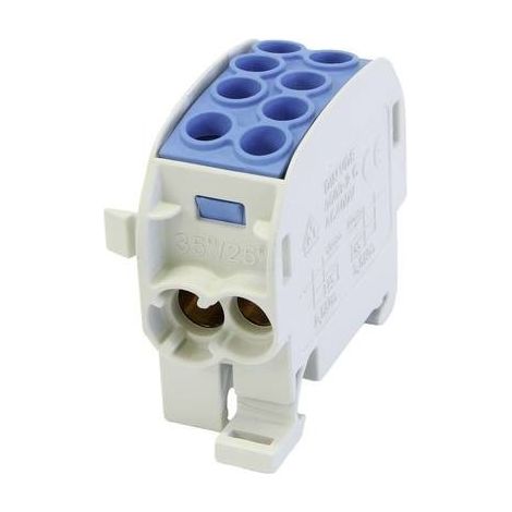 HoraeTec 080210-1-3 Terminale ramo principale Ottone, PA Grigio (RAL 7035), Azzurro 1 polo 125 A 690 V Tipo di condutto (1/2)