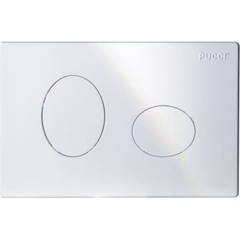 Placca di Comando Eco Ellisse Doppio Tasto Bianca Pucci