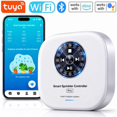 Tuya Centralina Irrigazione Smart WiFi e Bluetooth a 12 Zone con Comando Pompa e Sensore Pioggia (1/5)