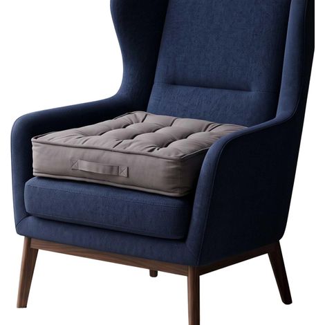 HOMESCAPES Charcoal Grey Cotton Armchair Booster Cushion