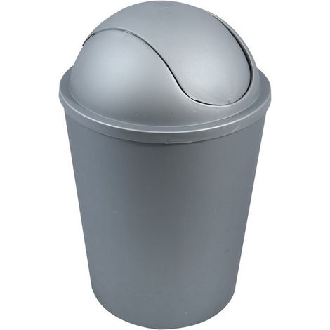 Poubelle à bascule AKO 5,5L Argent MSV