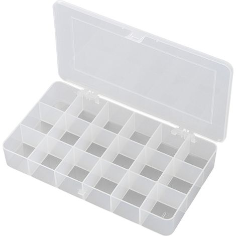 TRU COMPONENTS E-107 Sortimentskasten (L x B x H) 210 x 112 x 30 mm Anzahl Fächer: 18 feste Untertei