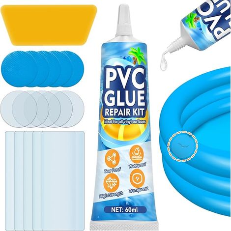 Kit Reparation Piscine, Rustine Spa Gonflable, Transparente Kit Reparation Spa Gonflable, Colle PVC Matelas Gonflables, Bouées, Piscines, Bateaux, Tentes, Jouets Aquatiques (1/5)