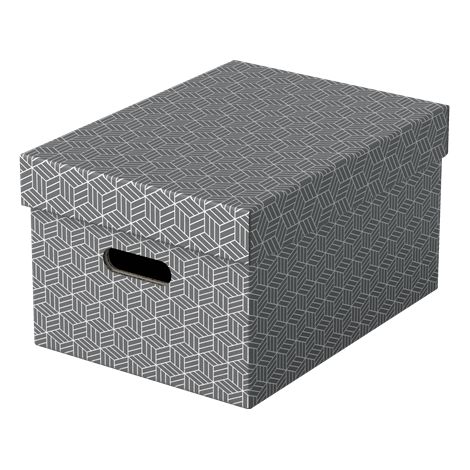 Esselte Conjunto de cajas modernas grises en cartón reciclado (1/3)