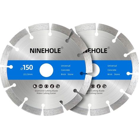 - Disco da taglio diamantato - Disco per taglio di cemento e mattoni - Compatibile con taglio a secco e a umido - Per muratori e appassionati del fai da te - Grigio - 150 mm x 22,2 mm (1/5)