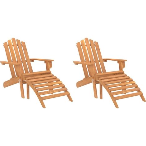 Chaises Adirondack de jardin repose-pieds 2 pcs Bois d'acacia (1/5)