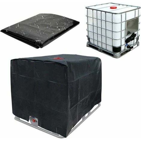 Wassertankabdeckung, IBC-Tankabdeckung für 1000-Liter-Tanks, Schutzhülle für Wassertanks, staubdicht, UV-beständig, regendicht, 120 x 100 x 116 cm (schwarz), Starlight
