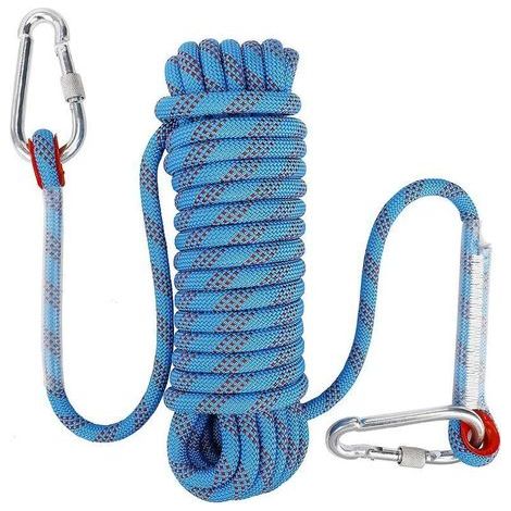 10 mm statisches Sicherheitskarabiner-Kletterseil, Polyester-Bergsteigerseil, Rettungsseil zum Wandern, Bergsteigen und Klettern, 10 m (1/5)