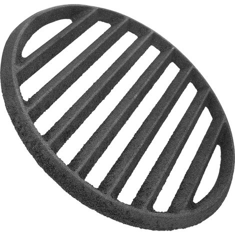 Grille ronde en fonte de 25 cm pour barbecue au charbon de bois et cheminée - Accessoire de rechange durable