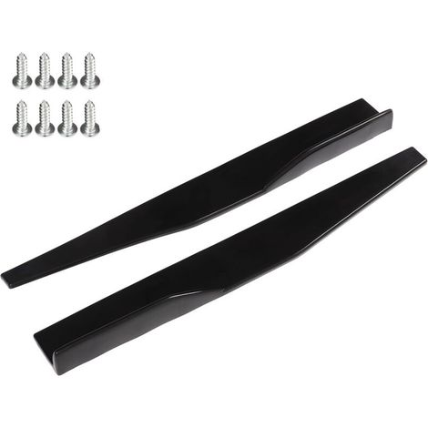 Faldones laterales estilo carrocería, 2 piezas, negro brillante, ABS resistente al desgaste, parte trasera universal para modificación de automóviles - Crezuo
