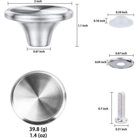 Lot de 2 boutons de rechange pour couvercle de cocotte en acier inoxydable (1/5)