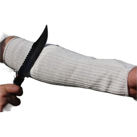 Gants résistants aux coupures, Niveau 5 HPPE Cut Arm Sleeve Résistant Anti-crevaison Travail Protection Fingerless Arm Sleeve Cover Cut Protection Arm Coupe extensible confortable. ( Color : White 40c (1/5)