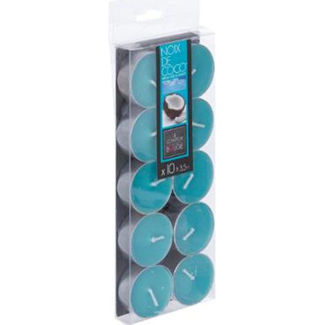 Lot de 10 Bougies Chauffe-Plat Parfumées 3,7cm Coco (1/2)