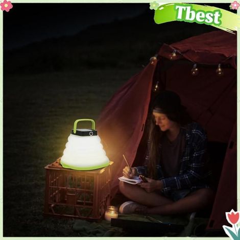 Tbest lampe de camping Lampe LED de nuit intérieure, Camping en plein air, énergie solaire Flexible beaux stylo Bordure verte (1/5)