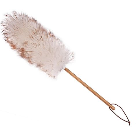 Plumeau standard en laine d'agneau avec manche en bambou, plumeau en laine de 61 cm de long (1/4)