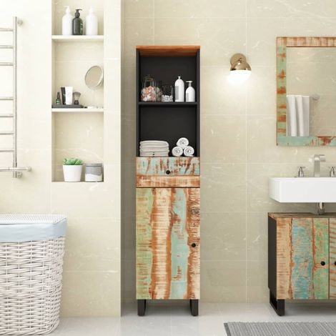 Armoire de salle de bain Armoire de rangement Placard de Rangement Toilettes 38x33x160 cm bois massif récupération RTJEX860224 MaisonChic (1/5)