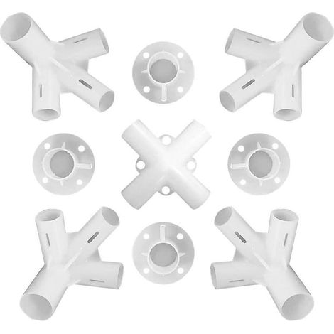 Lot de 9 pieds de rechange pour tente, tonnelle ou abri de voiture de 3 x 3 m (10 x 10 pi) avec connecteur central, comprenant un kit de pergola ou des accessoires pour support en bois surélevé. (1/5)