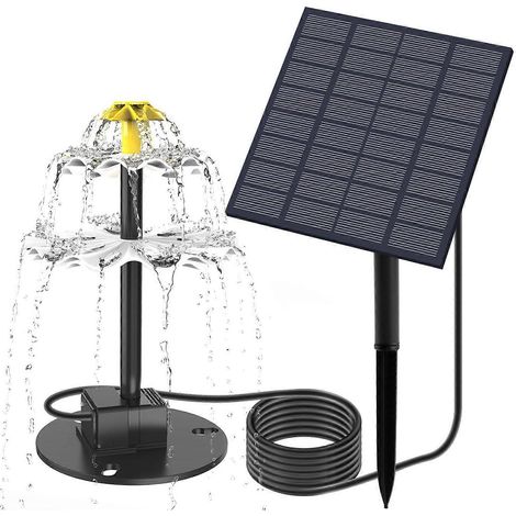 Pompe à fontaine solaire, adaptée aux bains d'oiseaux, aux jeux d'eau solaires extérieurs, plusieurs modes de pulvérisation. (1/5)
