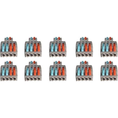 10 Sdoppiatore Elettrico Compatto Connettore Morsetto Elettrico Cavo Connettore 2P-4P
