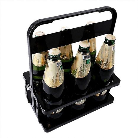 Klappbarer Flaschenhalter mit 6 Fächern, schwarzer Getränkehalter für die Bar (1/5)