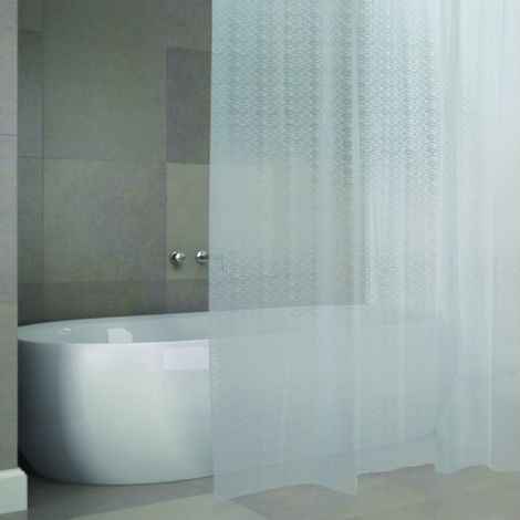 Rideau de douche EVA KERRY 180x200cm QUALITE PREMIUM Transparent - Anneaux inclus MSV