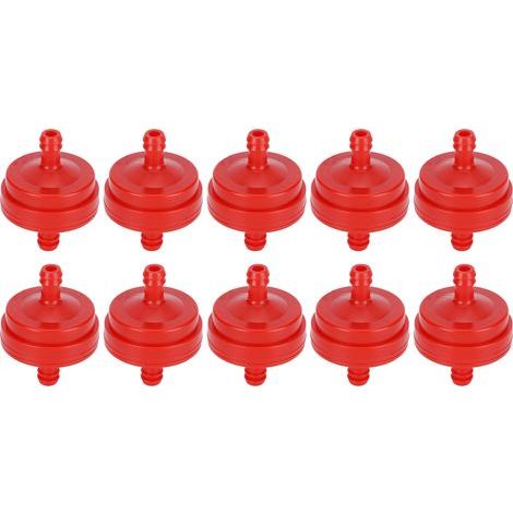 Packung mit 10 Ersatzkraftstofffiltern für Briggs & Stratton Rasenmäher 298090/298090S (rot) (1/5)