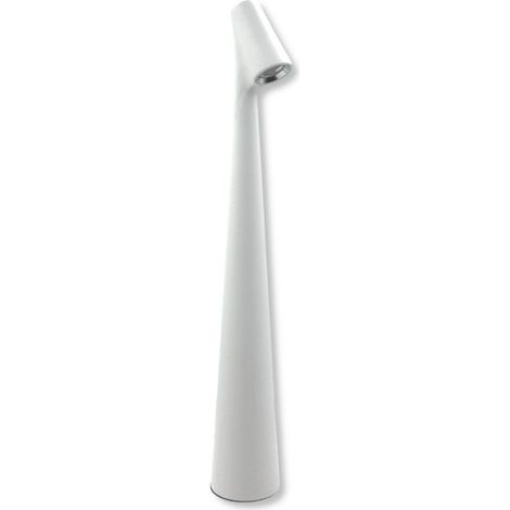 Lampada da Tavolo LED Touch Dimmerabile Ricaricabile 1W 100lm in Alluminio, Luce Calda 3000K, Design Moderno Bianco