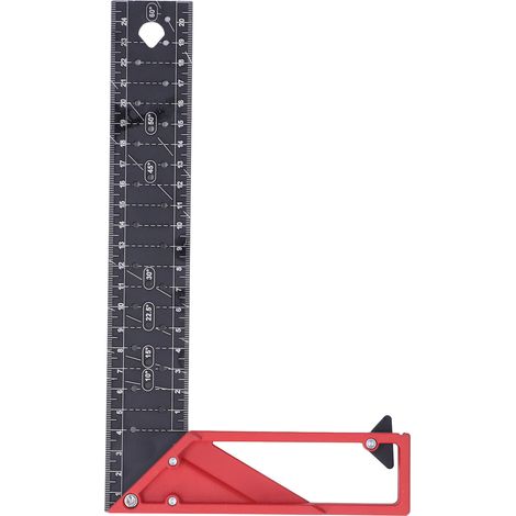 Règle d'angle ajustable 30° 45° 90° pour menuiserie, précision élevée, 25 cm / 9,84 po, épaisseur 3 mm (1/5)