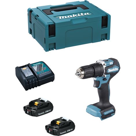 Trapano avvitatore a percussione a batteria Makita 18 V DHP487RAJ con 2 batterie da 2,0 Ah + caricabatterie nel MAKPAC (1/5)
