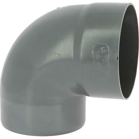 Adequa – Coude PVC mâle-femelle 87°30 Ø140 – Raccord évacuation en PVC lisse – Circonférence femelle anti-ovalisation – Pour chantiers humides
