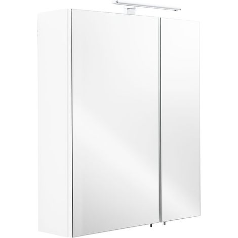 Spiegelschrank 60x68x16cm mit LED Leuchte weiß matt (1/5)