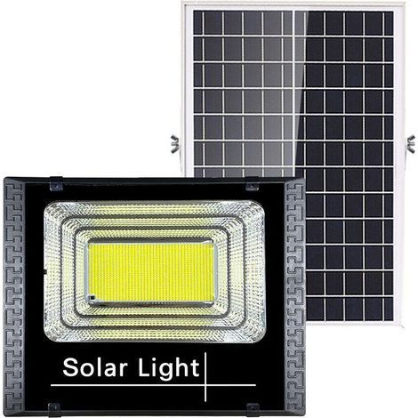 Projecteur solaire LED d’extérieur avec panneau solaire, 100W. Projecteur ultra lumineux avec protection IP66.Lampe solaire extérieure pour jardins, portes, cours, garages, etc. [Classe énergétique A+ (1/4)