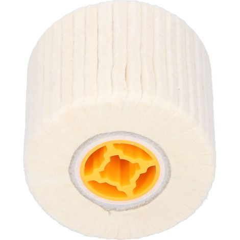 Roue de polissage en feutre de laine 120x100mm pour acier inoxydable (1/5)