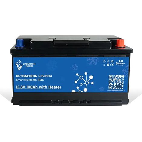 Ultimatron 12.8V 100Ah LiFePO4 Smart BMS  batteria servizi con Bluetooth e riscaldamento