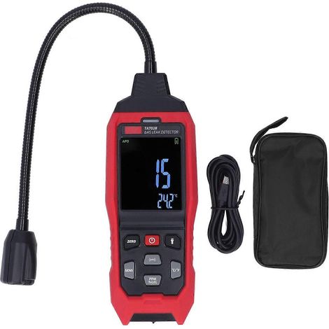 Tragbarer Gaslecktester mit Beleuchtung, Licht- und Tonalarm, HD-Farbbildschirm und Beleuchtung