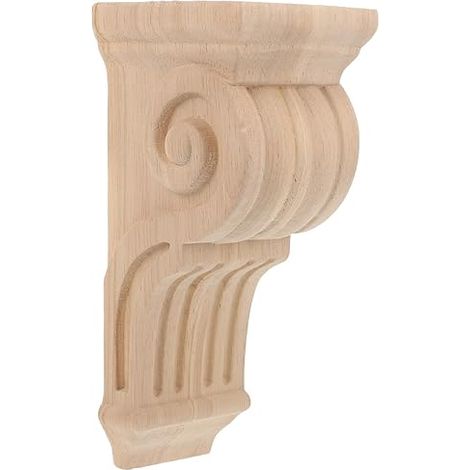 Applique En Bois Sculpté Colonne Romaine Décorative 6.89X2.95X2.95 Pouces Corbeau D'Angle Murale Pour Décoration Intérieure Cuisine Salon (1/5)