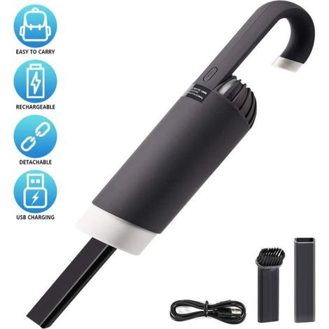Aspirateur à Main Sans Fil, 2000PA Aspirateur de Table Rechargeable Aspirateur Portable Aspirateur Sans Fil avec Tube D'extension de Filtre HEPA pour Maison, Voiture, Bureau et Canapé (1/4)