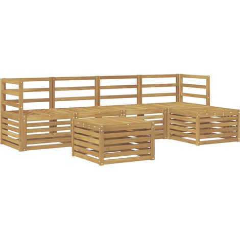 Conjunto de sofás de exterior 6 pcs Blanco vidaXL