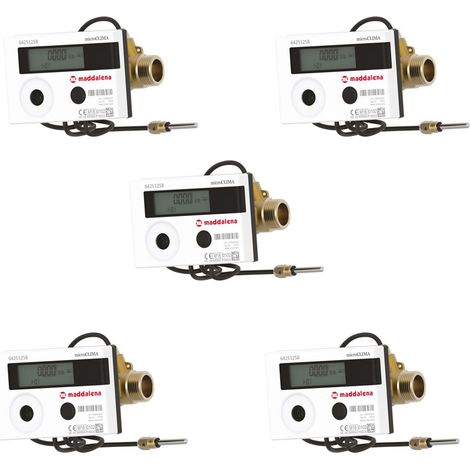 Lot de 5 Compteurs énergie thermique à jet unique standard calibre 20 - mâle 1" (26/34) - Sferaco