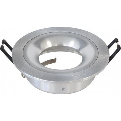 Collerette support d'encastrement GU10 / MR16 - CURVE - Rond - Aluminium brossé