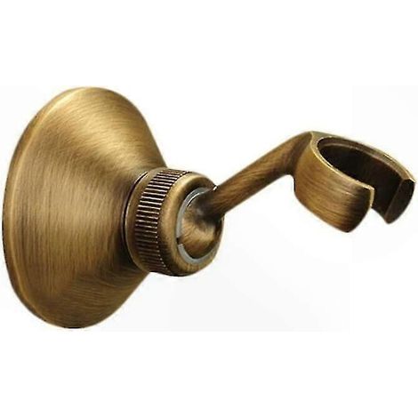 Verstellbarer Duschkopfhalter im Retro-Stil aus massivem Messing, Bronze-Finish, für die klassische Wandmontage. (1/5)