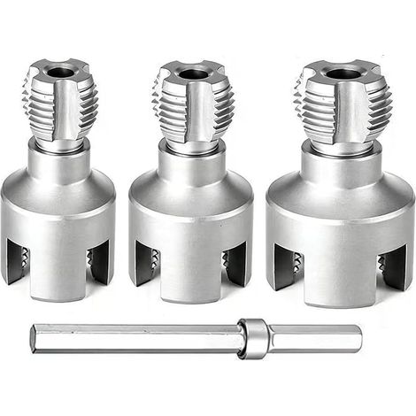 Attrezzi per filettatura tubi, filettatura interna ed esterna integrata, maschi per tubi in PVC, trapani elettrici, riparazione domestica, 1/2", 3 pezzi (1/5)