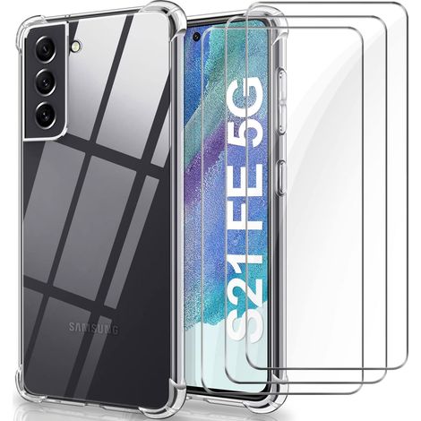 CUSTODIA PER SAMSUNG GALAXY S21 FE 5G RETRO IN SILICONE TRASPARENTE + 3 VETRO (1/5)
