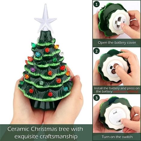 Weihnachtsschmuck aus Keramik, Weihnachtsbaum, Winterfest-Szene, DIY-Wohndekoration, Geschenk für Familie und Freunde (1/4)