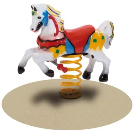 Jouet Poney en fibre de verre 285 EN 1176 H65cm enfants 3-8 ans Giochipark - 1 Kg