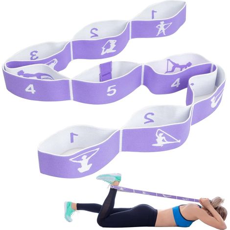 Sangle Yoga Extensible pour Yoga, Sangle de Yoga pour Étirements, Sangle d'exercice, Adultes Bande de Résistance élastique Yoga Pilates Danse Gym Sangle d'exercices (1/5)