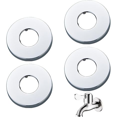 Edelstahl-Rosette für Duschmischbatterien (3/4) Ø 27 mm x Ø 70 mm x Höhe 10 mm 4 Stück, Innenarmatur-Rosette, Verkleidung für Duscharmaturen und wandmontierte Warm- und Kaltwasserhähne (1/5)