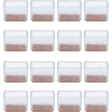 16 Protections Silicone Carrées pour Pieds Chaise Sols Bois (1/4)